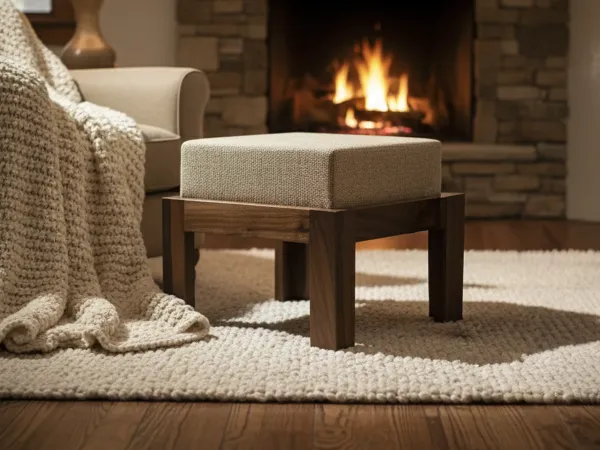 Belle Solid Wood Upholstered Stool